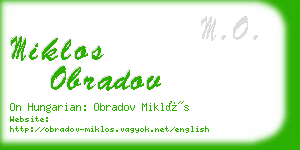 miklos obradov business card